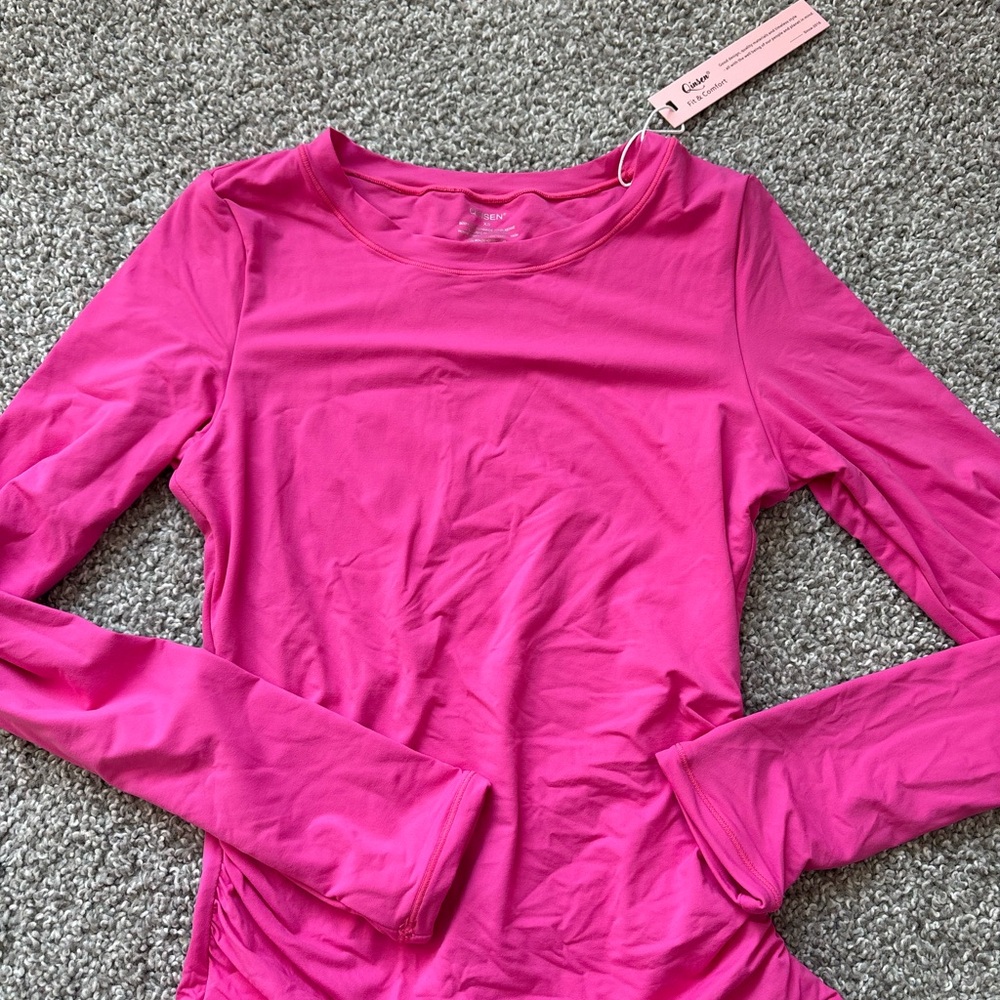 Vibrant Pink Long Sleeve Women's Top